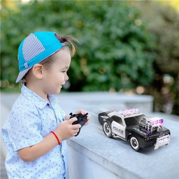 RC Police Car Remote Control Police Car RC Toys with Lights and Siren For Kids - Picture 6 of 6